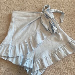 Princess Polly Blue Wrap Skort